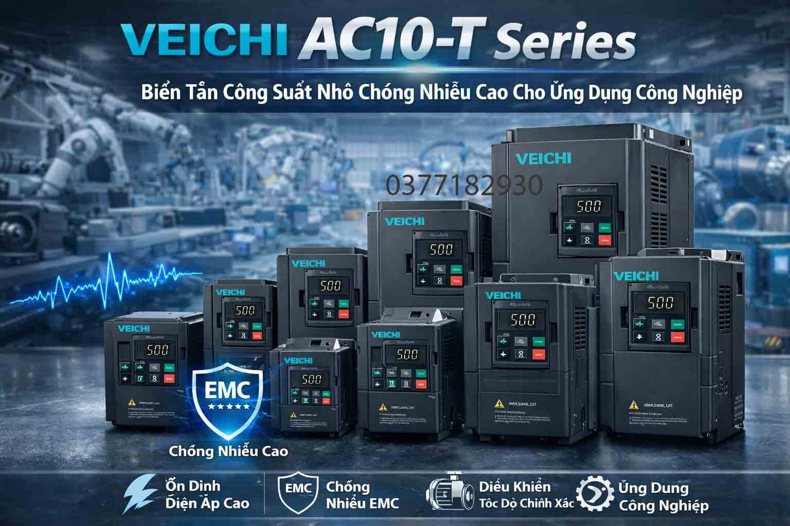 AC10-T Series – Bộ Biến Tần Công Suất Nhỏ Chống Nhiễu Cao Cho Ứng Dụng Công Nghiệp